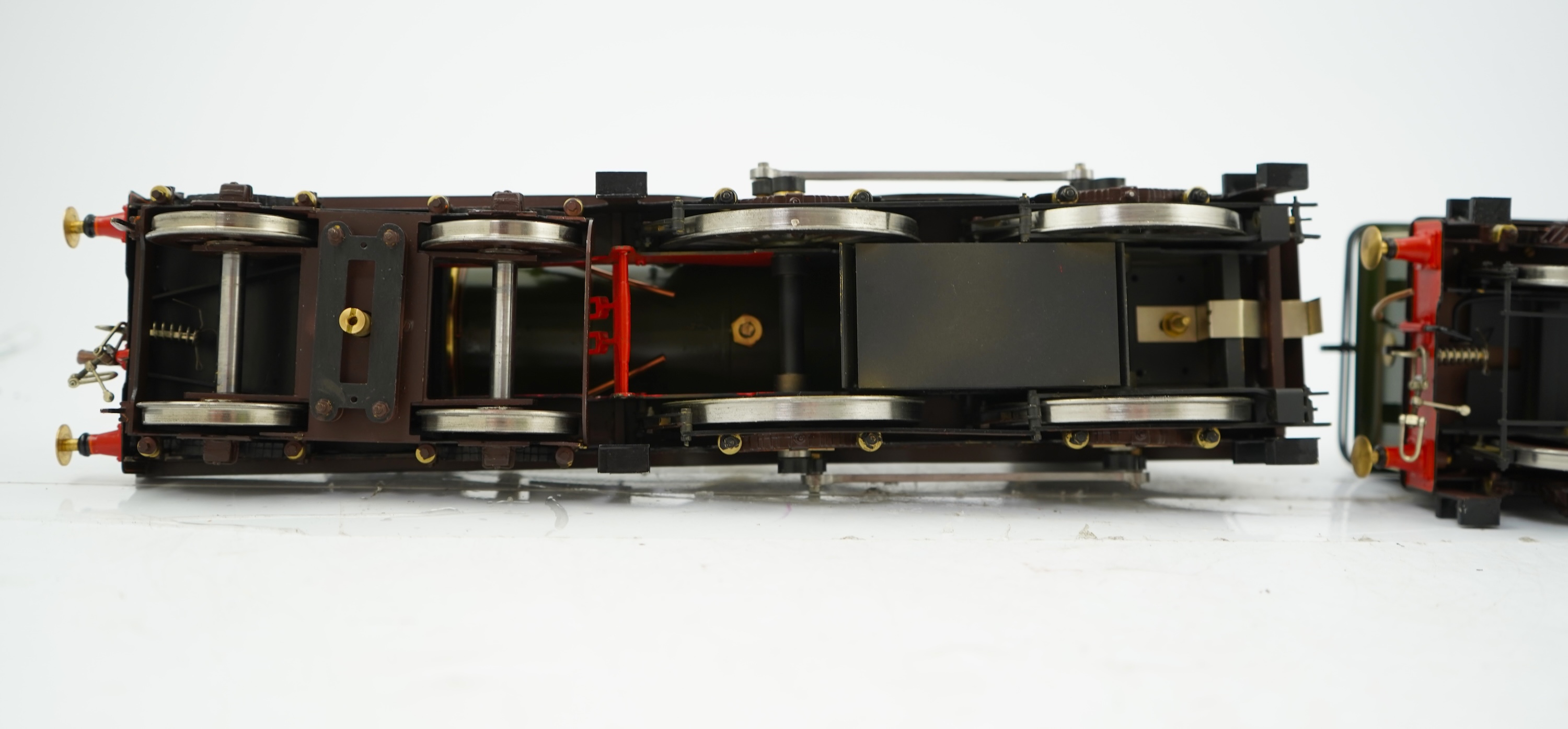 A Gauge One model of GWR Armstrong Class, Brunel 16, 4-4-0 tender locomotive, constructed, painted and lined to a very high standard and left unpowered to allow room for the detailed fire box.